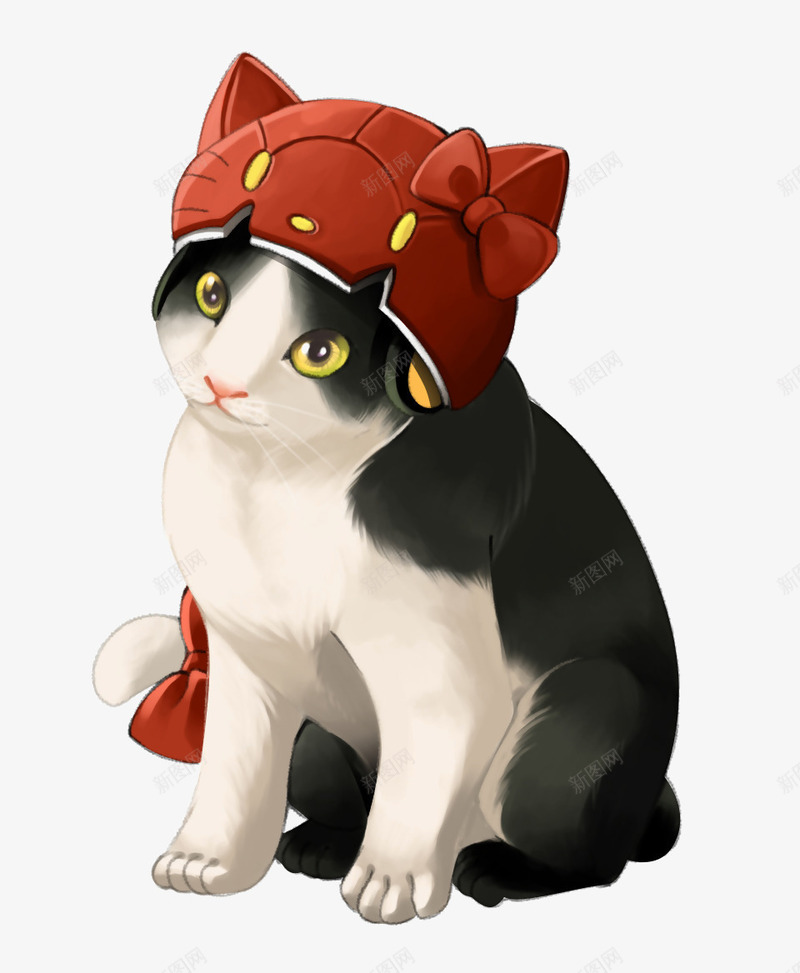 带KT帽子的猫咪png免抠素材_新图网 https://ixintu.com 元素 可爱 帽子 猫咪