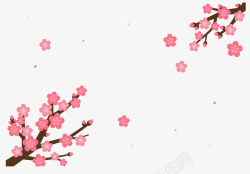 粉红浪漫樱花花纹矢量图素材