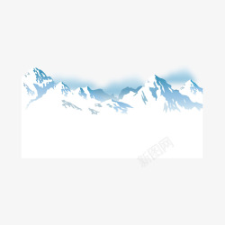 山脉起伏雪山和云矢量图高清图片