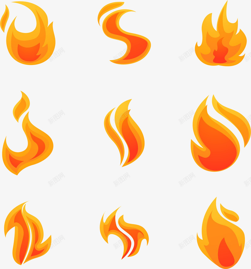 手绘火焰图标矢量图ai_新图网 https://ixintu.com LOGO 图标 手绘 标志 火焰 矢量图