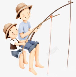 钓鱼的小孩父亲节父亲爸爸背景人物高清图片