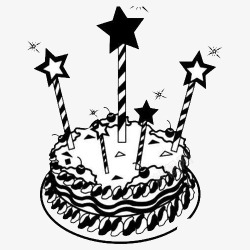 小孩子的蛋糕星星蜡烛的蛋糕图标高清图片