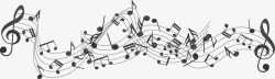 DJ彩色五线谱音符钢琴和音符矢量图高清图片