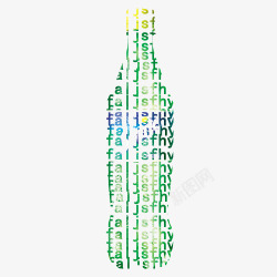 大瓶饮料字母轮廓饮料瓶高清图片