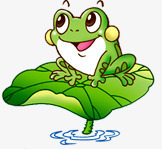 青蛙造型绿色卡通荷叶青蛙造型高清图片