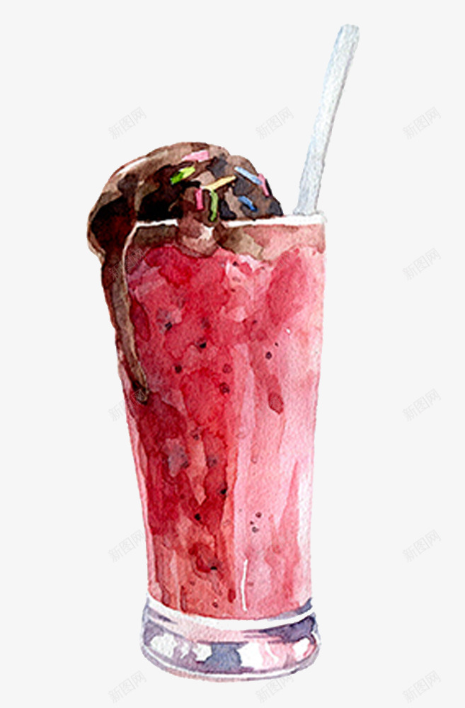 手绘冰淇淋果汁png免抠素材_新图网 https://ixintu.com png图形 png装饰 冰淇淋 果汁 装饰 食物