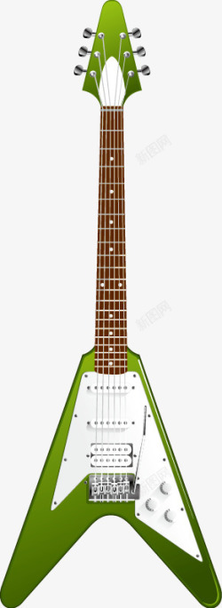 绿色电吉他主题素材