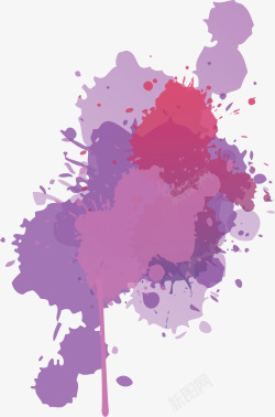 紫色泼墨涂鸦效果矢量图素材