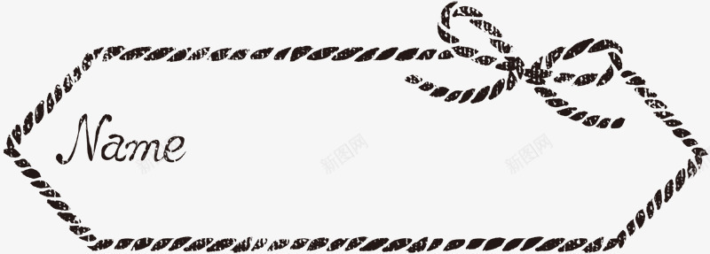 绳带艺术空白标签png免抠素材_新图网 https://ixintu.com 空白标签 绳带 绳带艺术空白标签 艺术