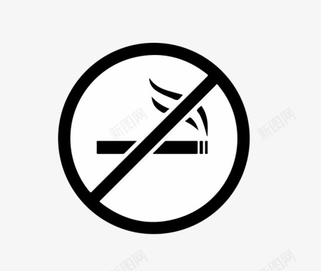 黑白禁止吸烟icon图标图标