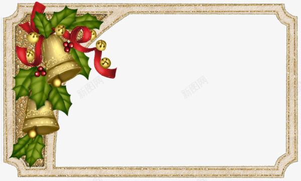 圣诞铃铛装饰边框png免抠素材_新图网 https://ixintu.com 圣诞边框 装饰边框 边框免抠素材 铃铛边框