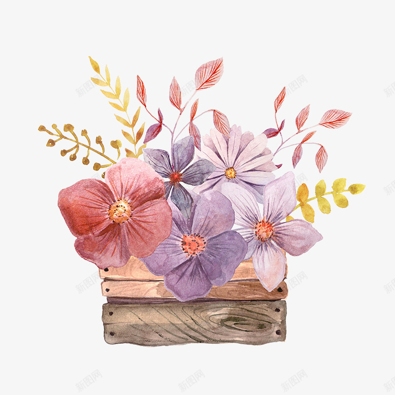 卡通花朵png免抠素材_新图网 https://ixintu.com 卡通花朵 园林 盆栽 粉色 精美花朵 紫色 花丛 花园