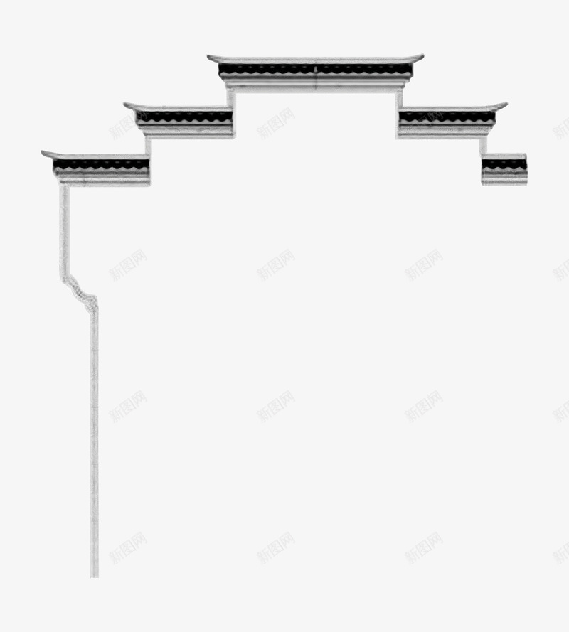 古风建筑png免抠素材_新图网 https://ixintu.com 中国风 古风 围墙