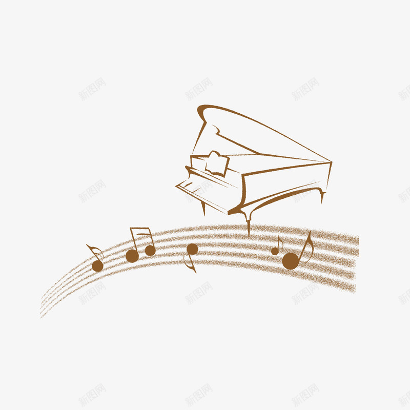 创意钢琴音乐旋律图形png免抠素材_新图网 https://ixintu.com 主旋律 创意设计 手绘 旋律 爱的旋律 钢琴 音乐旋律 音符 高清