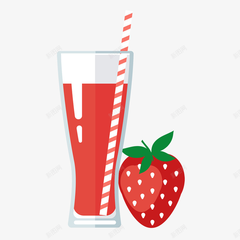 卡通草莓汁png免抠素材_新图网 https://ixintu.com PNG 卡通 吸管 杯子 草莓