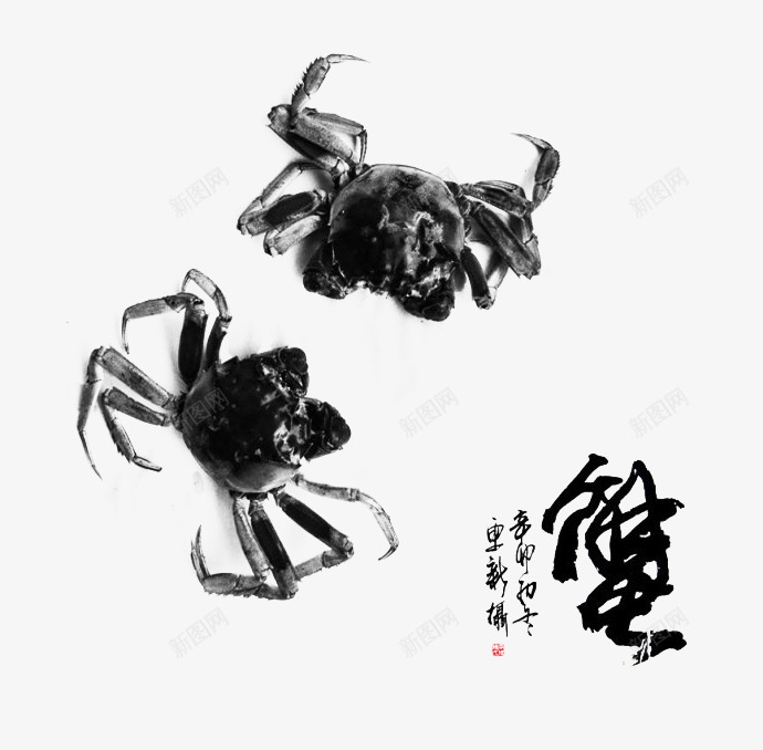 水墨蟹海报png_新图网 https://ixintu.com 中国风 大闸蟹 广告设计 水墨蟹 美食 螃蟹 蟹 蟹宣传 蟹文化 设计