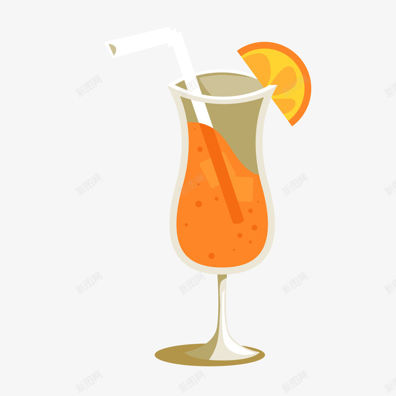 夏季橙汁饮料png免抠素材_新图网 https://ixintu.com 卡通果汁 果汁杯 橙汁 背景装饰 饮料