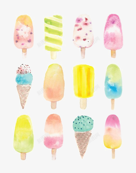 冰棒png免抠素材_新图网 https://ixintu.com 冰棍 冰淇淋 夏天 手绘 甜品 芒果雪糕