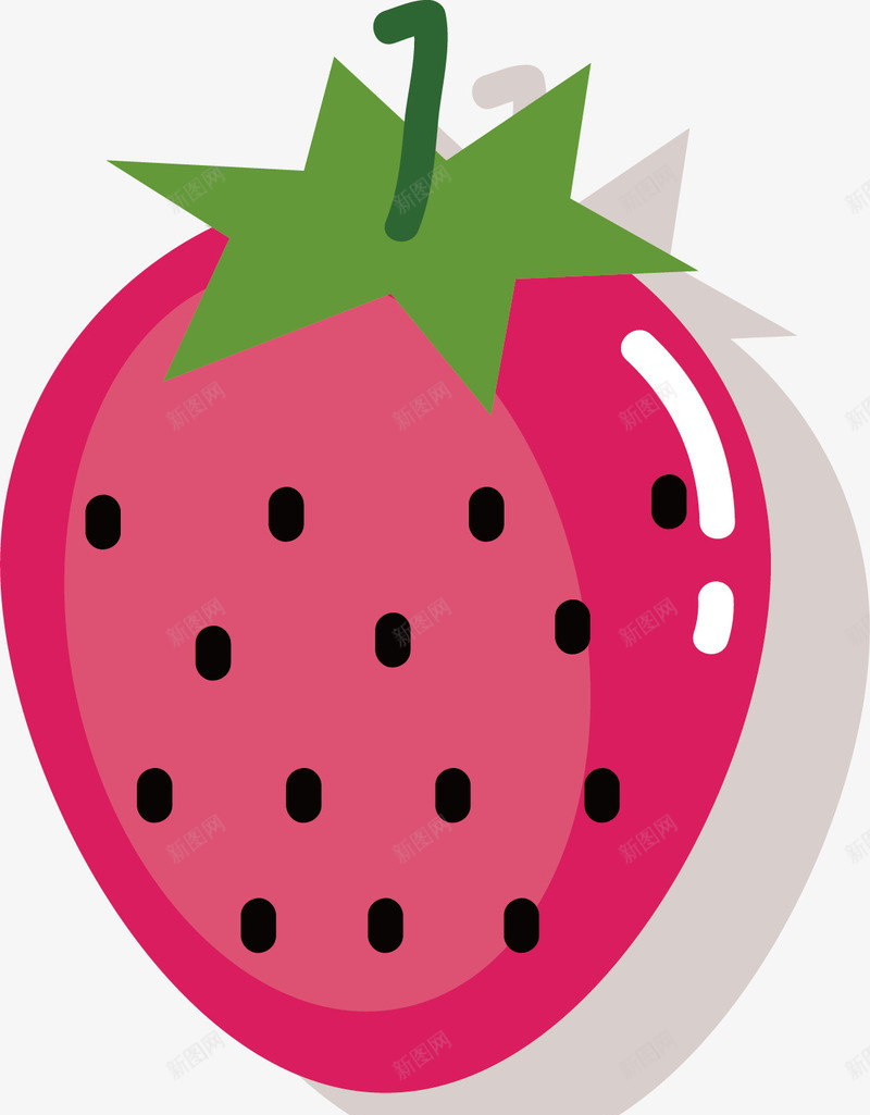 好吃的草莓矢量图ai免抠素材_新图网 https://ixintu.com 不规则图形 粉红色 绿色 草莓 食品 矢量图