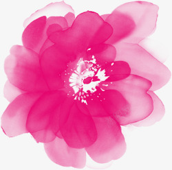 花卉花纹水墨画粉色牡丹花卉高清图片