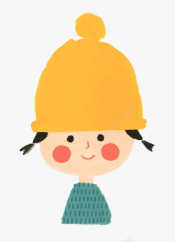 黄帽子的小女孩素材