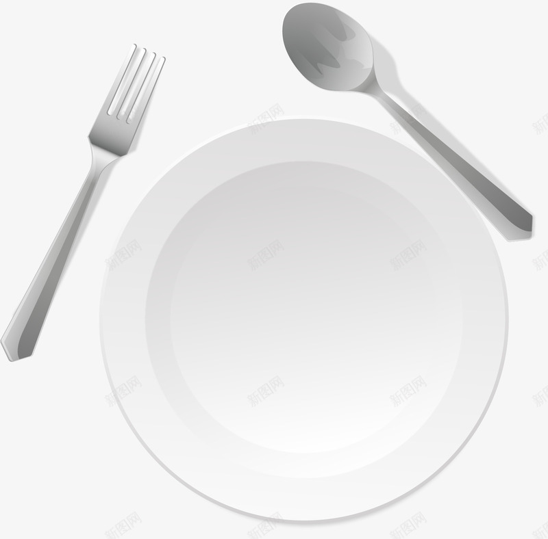 手绘餐具png免抠素材_新图网 https://ixintu.com 刀叉 手绘 磁盘子 空白的盘子 餐具