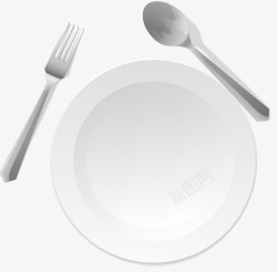 空白的盘子手绘餐具高清图片