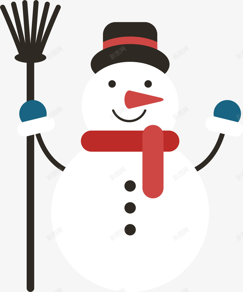 卡通可爱雪人png免抠素材_新图网 https://ixintu.com 卡通可爱 小清新 扁平化插画 白色 矢量图案 雪人