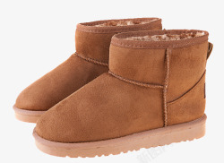 冬季棉靴棕色雪地靴高清图片