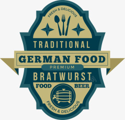 德国香肠复古德国传统食品标签高清图片