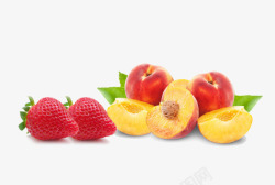 草莓黄桃素材