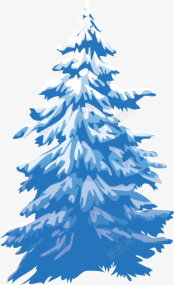 松树林矢量图雪中的松树高清图片