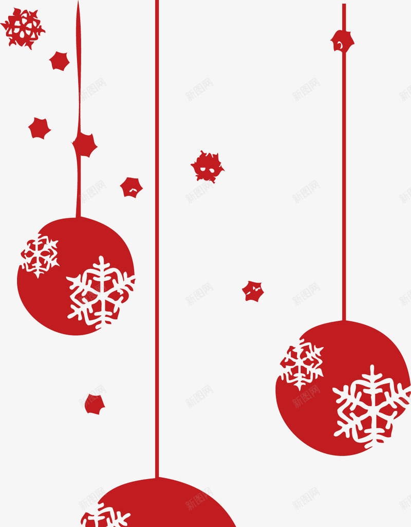 圣诞节红色挂件装饰png免抠素材_新图网 https://ixintu.com 圣诞节 挂件 红色 装饰