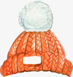 圣诞节橙色卡通帽子装饰图案素材