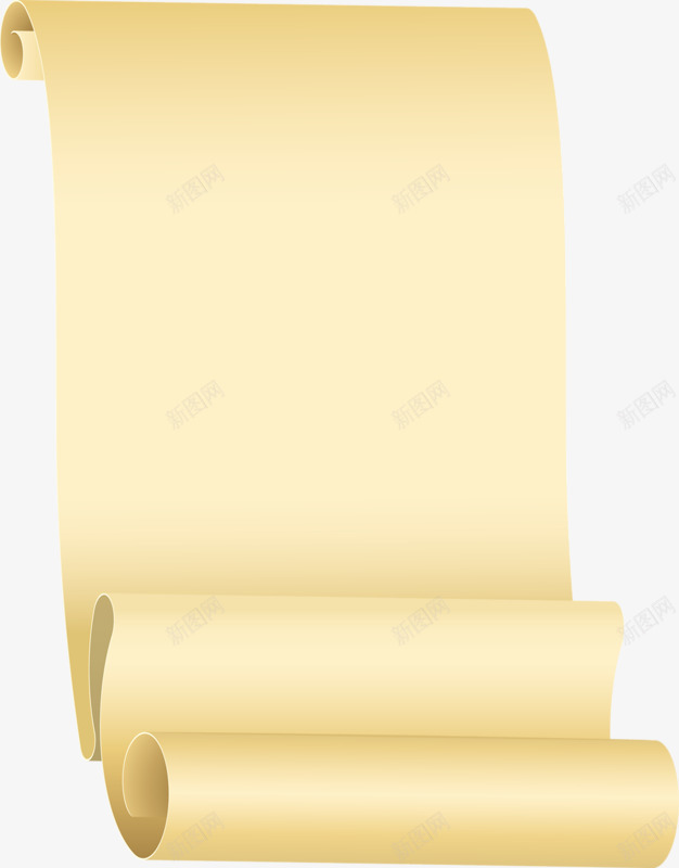 浅黄色圈纸png免抠素材_新图网 https://ixintu.com 卷纸 纸张 背景 黄色