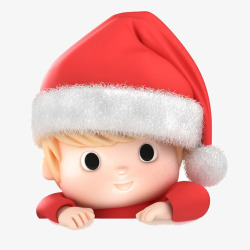 圣诞节男孩红色圣诞帽小男孩高清图片