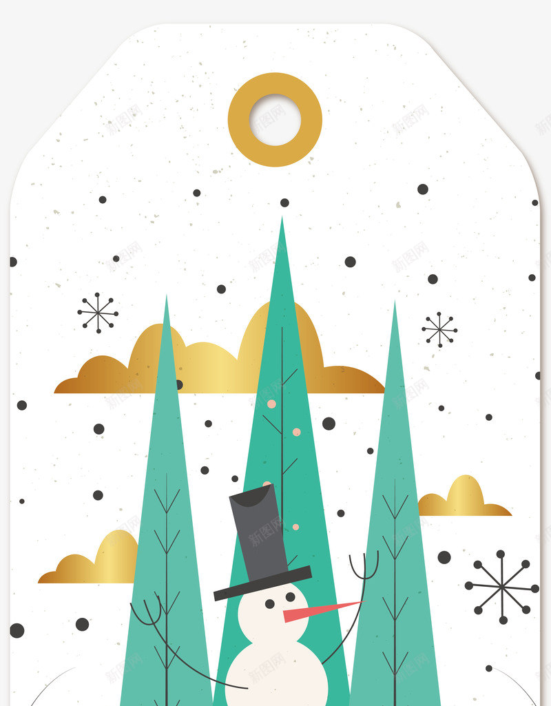 圣诞节吊牌图标png_新图网 https://ixintu.com 卡片 吊牌 图标 圣诞树 圣诞老人 圣诞节 夜晚 形状 排版 装饰 雪人