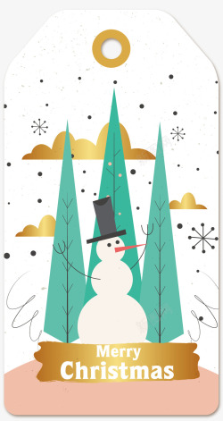 卡片雪人圣诞节吊牌图标高清图片