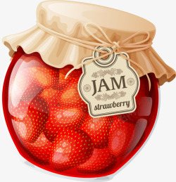 草莓罐头红色卡通水果罐头高清图片