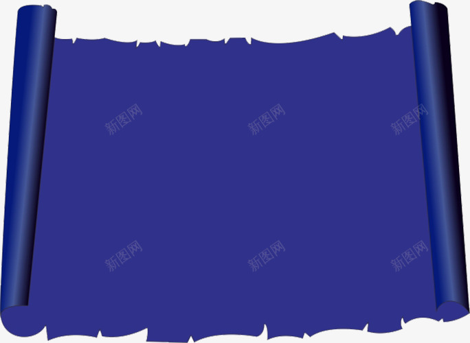 卷轴png免抠素材_新图网 https://ixintu.com 撕纸边 文字框 蓝色