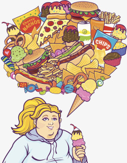 高胆固醇高卡路里垃圾食品高清图片