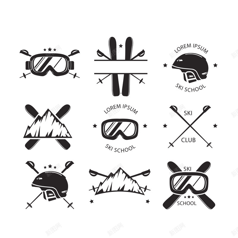 老式滑雪logo矢量图图标ai_新图网 https://ixintu.com 滑雪 滑雪标志 老式滑雪的标志 老式滑雪的标志免费下载 矢量图