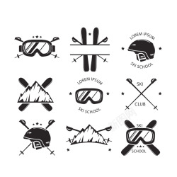 滑雪标志老式滑雪logo矢量图图标高清图片
