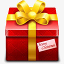 红色圣诞节礼包红色圣诞节礼物礼盒图标图标