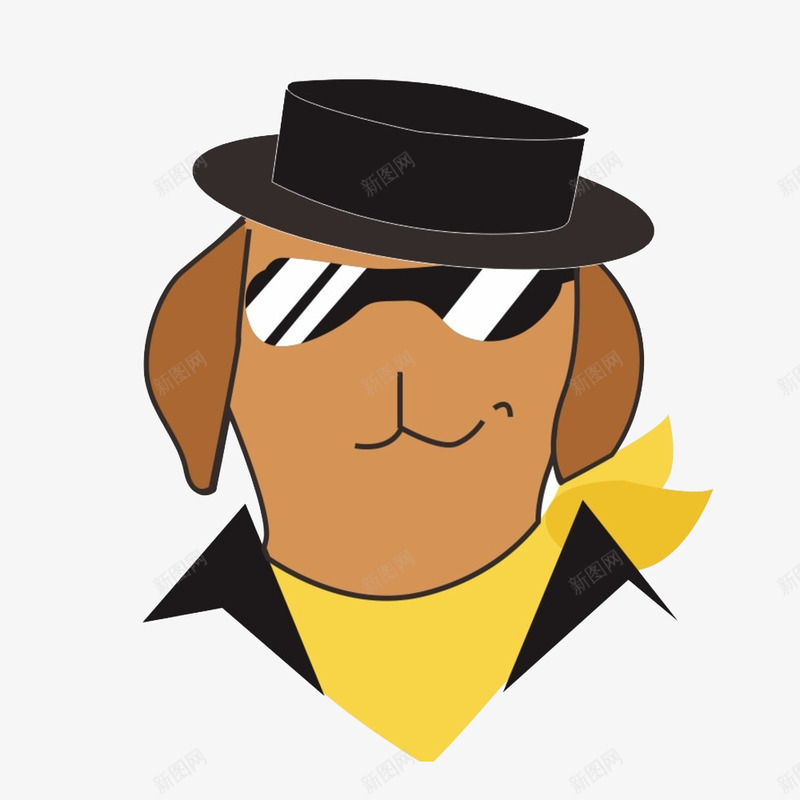 戴墨镜的可爱小狗png免抠素材_新图网 https://ixintu.com 动物 墨镜 小狗 帽子 衬衫 装扮 西装 酷酷的