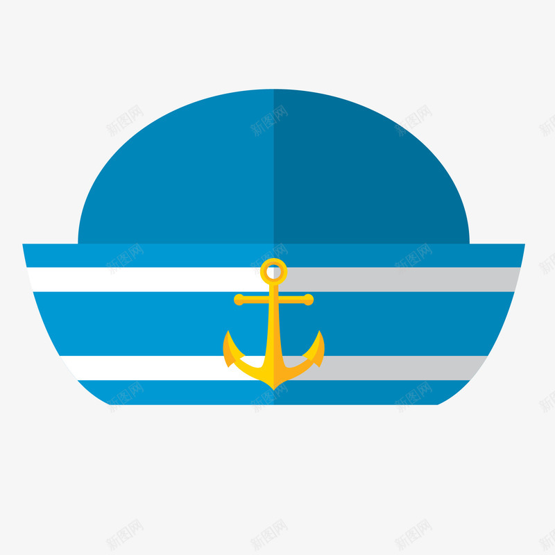 卡通海军的帽子矢量图ai免抠素材_新图网 https://ixintu.com 卡通 帽子 标签设计 海军 蓝色 贴纸设计 矢量图