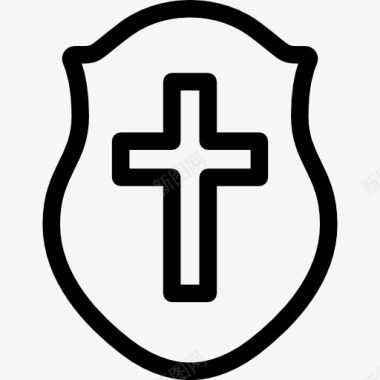盾与ChristianCross图标图标