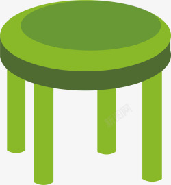 绿色的凳子矢量图素材