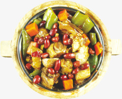 花生饭青椒炖肉高清图片