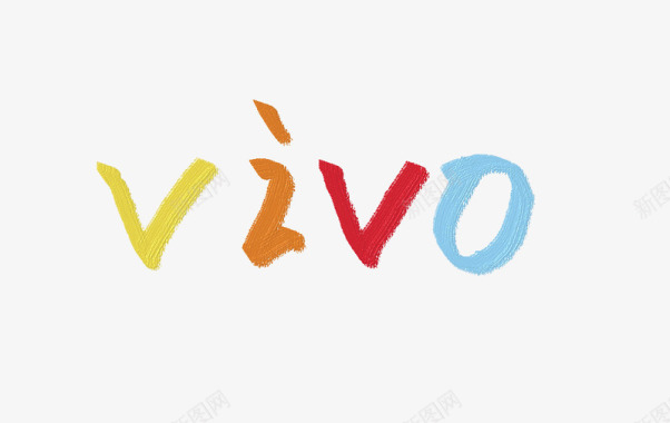 水彩颜料手绘vivo手机logo图标图标